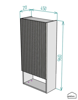 Шкаф навесной для ванной комнаты и туалета MH24-MA 960х450х217 Белый-М 10.1.2