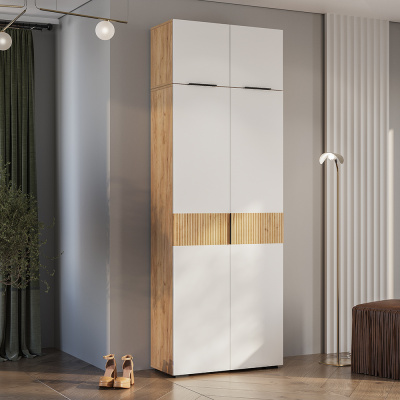 Шкаф 2-х створчатый "Сандра" ШК-04 Крафт/Белый/Тортуга (М27)