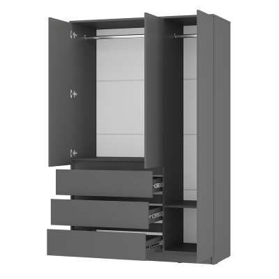 Шкаф 3-х створчатый "Симпл" ШК-08 графит