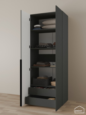 Шкаф Linnea MHR-2-3 2050х800х510 графит-М 11.1.25