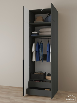 Шкаф с антресолью Linnea MHR-2A-4 2450х800х510 графит-М 11.1.25