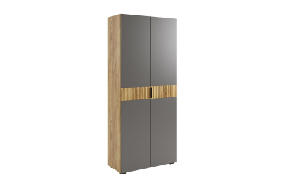 Бери Шкаф двухдверный, (800х350х1826) дуб крафт золотой/графит