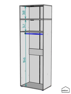 Шкаф с антресолью Linnea MHR-2POA-1 2450х800х510 Белый-М 11.1.1