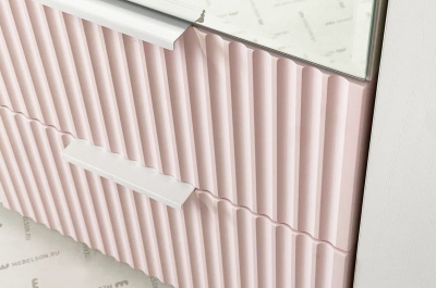 Зефир Шкаф трехдверный 109.02, (1200х422х1900) белое дерево/пудра розовая (эмаль)