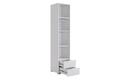 Зефир Шкаф однодверный 107.01, (400х422х1900) белое дерево/белый (эмаль)