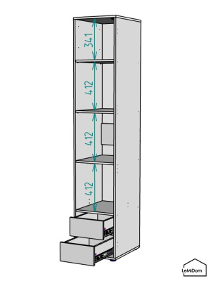 Шкаф Linnea MHR-1-4 2050х400х510 Белый-М 11.1.1