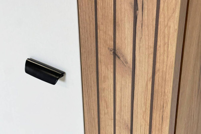 Моди Шкаф двухдверный, (600х350х1885) дуб крафт золотой/белое дерево