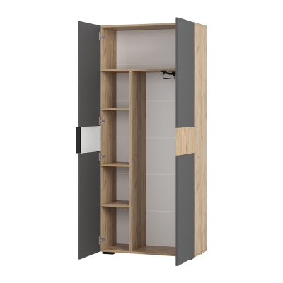 Шкаф 2-х створчатый "Сандра" ШК-04 Крафт/Графит/Тортуга (M27)