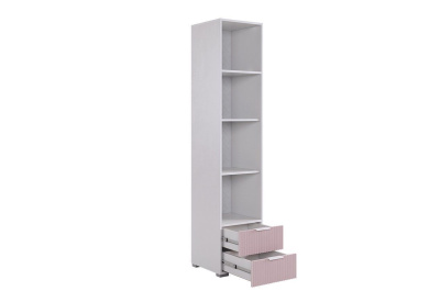 Зефир Шкаф однодверный 107.03, (400х422х1900) белое дерево/белый муар/пудра розовая (эмаль)