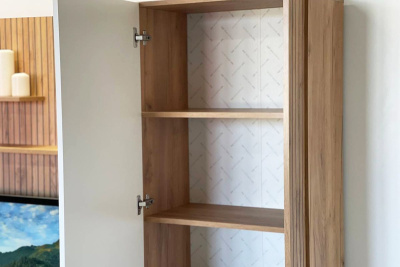 Моди Шкаф двухдверный, (600х350х1885) дуб крафт золотой/белое дерево