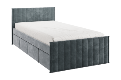Кровать с ящиками Твикс 90х200 см, (1015х2120х780) графит (велюр)