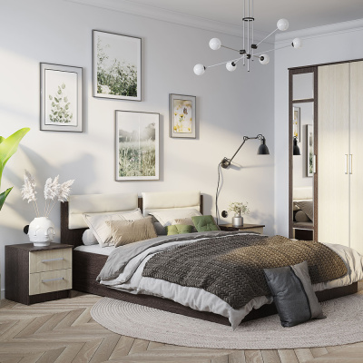 "Фиеста" кровать 0,9м NEW СТМ венге