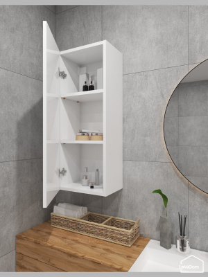 Шкаф навесной для ванной комнаты и туалета MH21-MA 750х300х217 Белый-М 13.1.2