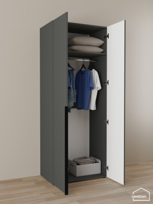 Шкаф Linnea MHR-2-1 2050х800х510 графит-М 11.1.25