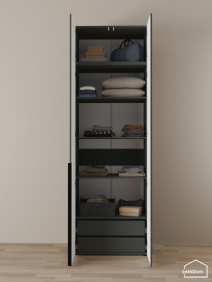 Шкаф с антресолью Linnea MHR-2A-3 2450х800х510 графит-М 11.1.25