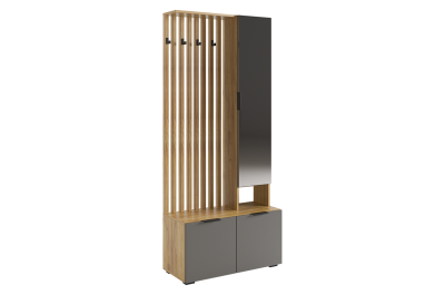 Бери Прихожая, (800х350х1826) дуб крафт золотой/графит