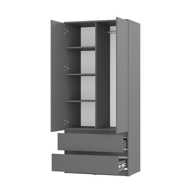 Шкаф 2-х створчатый "Симпл" ШК-03 графит