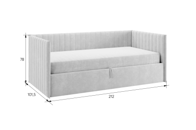 Комплект детской мебели "Зефир К7" (4015х1000х2300), (4015х1000х2300) белое дерево/серый (эмаль)/графит (велюр)