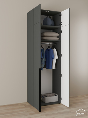 Шкаф с антресолью Linnea MHR-2A-1 2450х800х510 графит-М 11.1.25