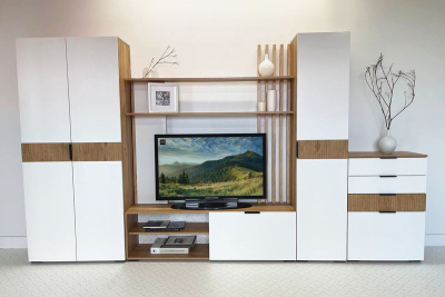 Бери Комод, (600х354х863) дуб крафт золотой/белое дерево