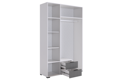 Зефир Шкаф трехдверный 109.02, (1200х422х1900) белое дерево/серый (эмаль)