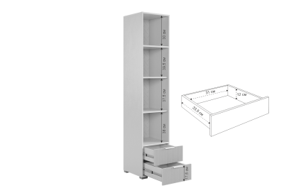 Гостиная "Зефир К1" (2200х424х1900), (2200х424х1900) белое дерево/белый муар/белый (эмаль)