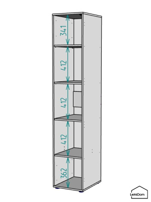 Шкаф Linnea MHR-1-2 2050х400х510 графит-М 11.1.25